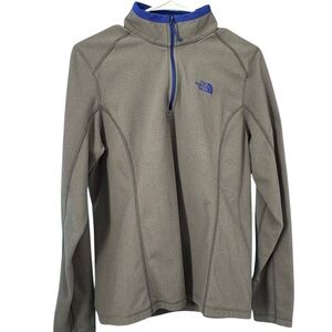 The North Face 1/4 Zip Grey and Purple Size Large